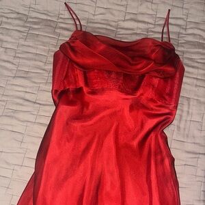 Elegant Red Satin Dress
